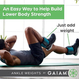 Gaiam Ankle Weights Strength Training Weight Sets For Women & Men With Adjustable Straps - Walking, Running, Pilates, Yoga, Dance, Aerobics, Cardio Exercises 10-Pound Set (5lbs Each)