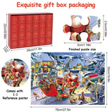 Advent Calendar 2024 Christmas Jigsaw Puzzles for Kids and Adults, 1008 Pieces Puzzle 24 Days Christmas Countdown Calendar, Fun Family Game Christmas Gifts Christmas Home Decor (Santa Claus)