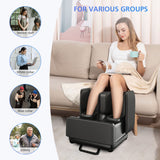 COMFIER 2 in 1 Foot Massager Machine & Ottoman Rest,Shiatsu Foot and Calf Massager with Heat,Kneading,Vibration,Compression Massagers for Feet,Ankle,Leg,Tired Muscles & Plantar Fasciitis