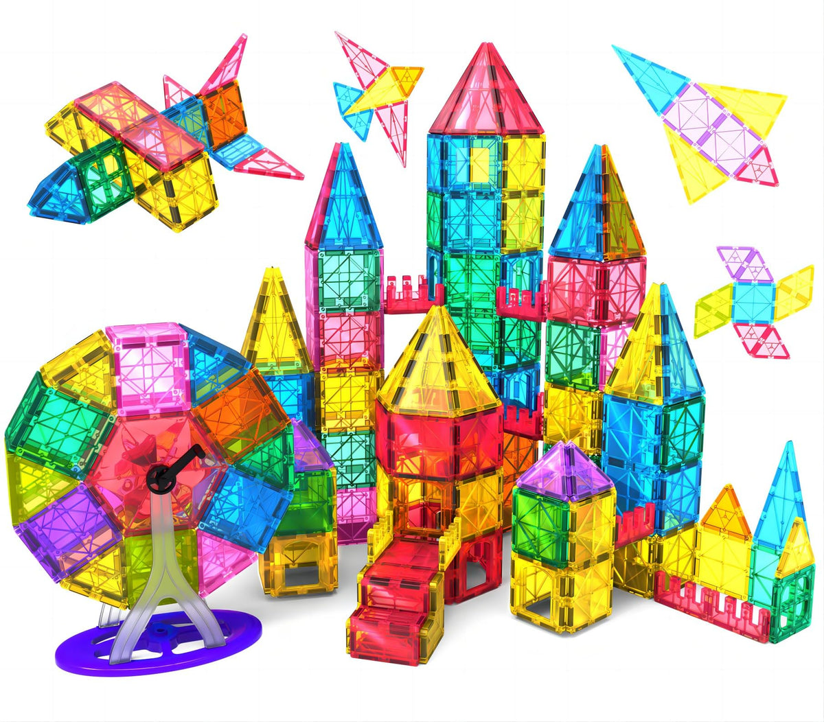 Jasonwell Magnetic Tiles Building Blocks Set for Boys Girls Preschool