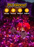 Orange Purple Outdoor Holloween Lights, 39Feet 100 LED Christmas Lights with 8 Lighting Modes, Waterproof Mini String Lights Plug in for Garden Patio Party Wedding Christmas Xmas Tree Lighting Decor