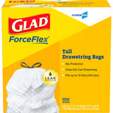 Glad Tall Kitchen Drawstring Trash Bags, 13 Gallon, White, Unscented,100 Count (Package May Vary)