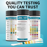 URS 10-in-1 Urine Test Strips 10 Parameters Testing UTI, Urinalysis for Ketosis, pH, Protein, Kidney and Liver Function, 100 CT