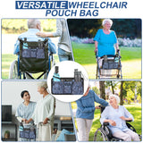 Wheelchair Side Bag with Cup Holder, Wheelchair Armrest Pouch Accessories for Walker, Rollator, Electric Scooter Wheelchairs, Ideal Gift for Mother's Day & Father's Day