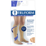 Truform Short Length 20-30 mmHg Compression Stocking for Men and Women, Reduced Length, Open Toe, Beige, Large