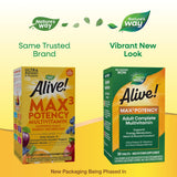 Nature's Way Alive! Max3 Potency Adult Complete Multivitamin, High Potency B-Vitamins to Support Energy Metabolism*, with Methylated B12 and Folate, No Added Iron, 90 Tablets (Packaging May Vary)