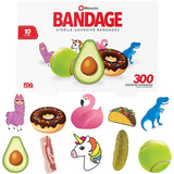 Bioswiss Bandages, Assorted Food and Animal Shaped Latex Free Bandage for Kids and Adults, 300pcs