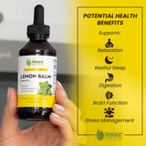 Maxx Herb Lemon Balm Extract - Max Strength Liquid Tincture Absorbs Better Than Capsules or Tea, for Nervous System Support, and Stress Management - 4 Bottles, 4 Oz Each (240 Servings)