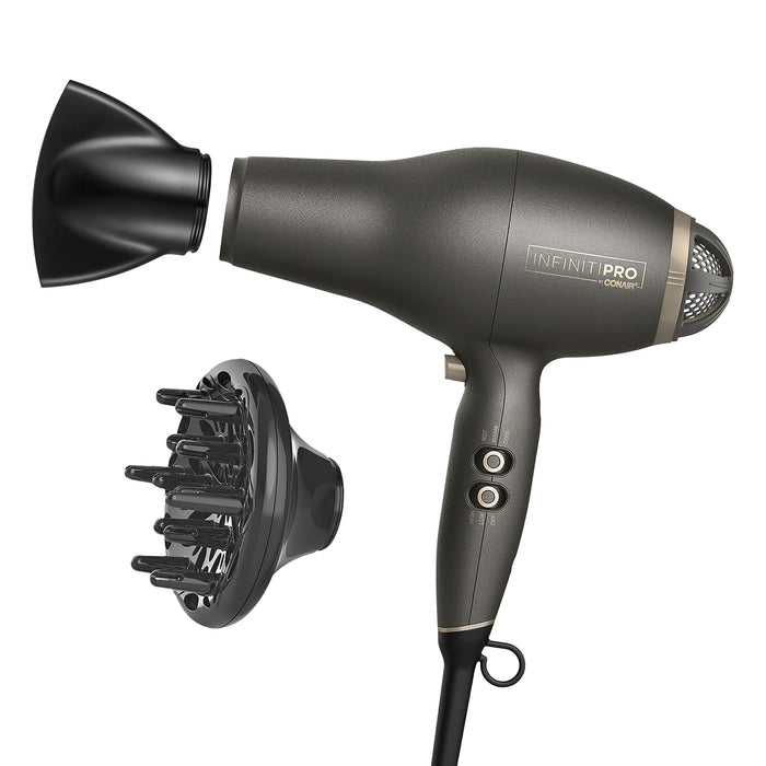 CONAIR INFINITIPRO 1875 Watt FloMotion Pro Hair Dryer, Personalize Your Drying Experience with Adjustable Airflow, Includes Concentrator and Diffuser