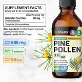 MAUWE HERBS Pine Pollen Tincture - Organic Pine Pollen Powder Liquid Extract for Immune Support - Alcohol & Sugar Free Natural Herbal Supplement - Vegan Pine Pollen Drops 4 Fl.Oz.