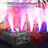 Fog Machine with Lights, 2000W 30000CFM Vertical Smoke Machine 16 Colorful LED Lights, DMX & Manual Control & Wireless Remote, Smoke Machine for Party Halloween Christmas DJ Disco Outdoors (1 Pcs)