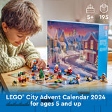 LEGO City 2024 Advent Calendar, Countdown for Ages 5 and Up, 24 Surprises for Kids, Fun Miniature Christmas Figures with Festive Sweaters, Santa and Mrs. Claus Minifigures, 60436