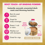 Style Edit Root Touch Up Powder for Medium Blonde Hair | Temporary Hair Color for Dark Rootsand Highlights | Root Concealer for Grays, Thinning Hair and Hairline | Mineral Infused Powder| 0.14 oz.