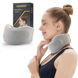 Neck Brace -Foam Cervical Collar - Soft Neck Support Relieves Pain & Pressure in Spine - Wraps Aligns Stabilizes Vertebrae - Can Be Used During Sleep Comfort, Stop Snoring, Gray_XL