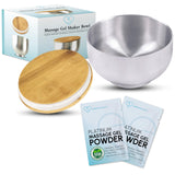 Platinum Nuru Massage Gel Powder Bowl Set | 2 x Massage Powder 5g Sachet | 1 x 16 fl oz Bowl