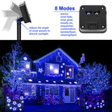 YAOZHOU Solar Christmas String Lights Blue Outdoor Waterproof 100 LED（2 Pack） 8 Modes Copper String Lights Fairy Lights for Valentine's Day Garden, Patio, Fence, Balcony, Outdoors(blue 2pcs