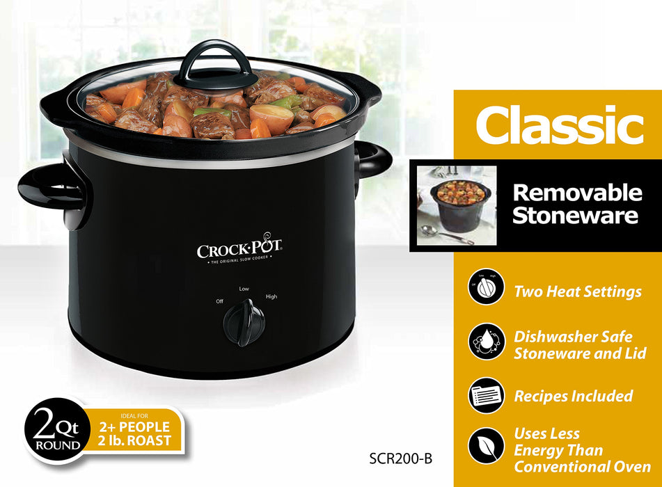 Crockpot® 2-Quart Classic Slow Cooker, Small Slow Cooker, Black