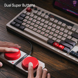 8Bitdo 87 Keys Retro Mechanical Keyboard Bluetooth/2.4G/USB-C, Hot Swappable, Dual Super Programmable Buttons, Volume knob for Windows and Android - N Edition