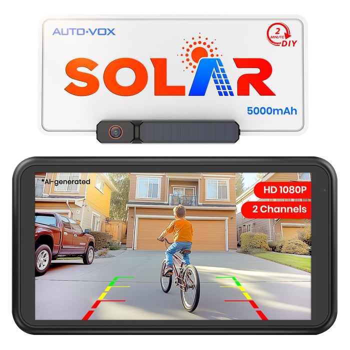 AUTO-VOX Solar Wireless Backup Camera: 5" 1080P Monitor, 2 Min Easy Install