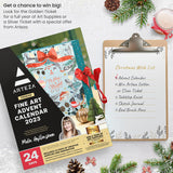 Arteza Advent Calendar 2023 (Fine Art, 24 Days) Art Supplies Holiday Gift for Adults, Includes Acrylic, Oil, Gouache Watercolor Paints, Chrome Markers