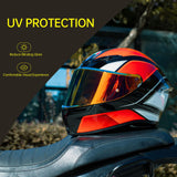 K6 Helmet Visor, K6-S Tinted Helmet Face Shield Replacement Compatible with K6 K6S (Smoke Revo Red Gold)