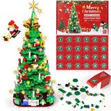 Advent Calendar 2024 Christmas Tree Building Set with LED light, 1100+ Pieces Surprise Christmas Countdown Advent Calendar, 24 Days Stocking Stuffers Christmas Gifts for Adults Kids