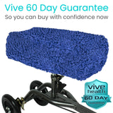 Vive Mobility Knee Scooter Pad Cover - Soft Plush Adult Sheepskin Memory Foam Cushion, Walker Accessory for Knee Roller, Padded Accessories Leg Cart Improves Comfort with Injury, Universal Fit (Blue)