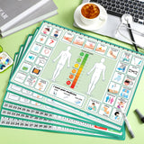 6 Pcs Communication Board for Nonverbal Adults Aphasia Communication Board Colorful Picture Symbol Communication Cards for Stroke Patients Children (Green)