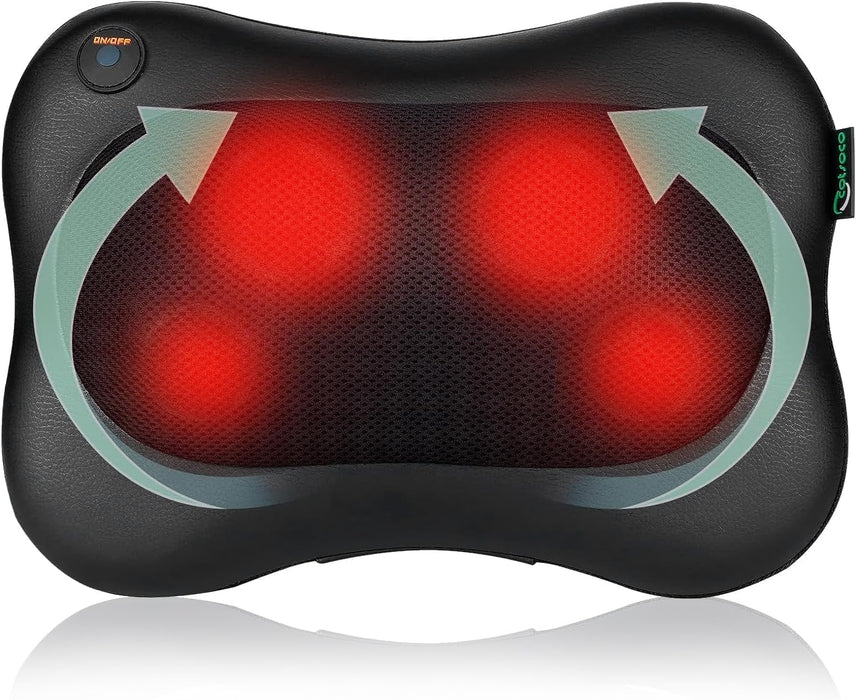 cotsoco Massage Pillow Neck and Back Massager, for Pain Relief deep Mussle and Fatigue shiatsu Massager, Neck Massager with Heat and 3D Kneading and,Use at Home Car Office