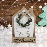 Sfozstra Christmas Wooden Countdown Advent Calendar with Bow Garland Simple Room Design Numebr Calendar to Meet the Christmas Countdown Calendar, Tabletop Calendar Decoration