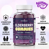 NEW AGE (2-Pack) Premium Elderberry Gummies for Adults Kids with Vitamin C, Zinc, Propolis - Sambucus Black Elderberry Gummy Extract - Gluten Free & Vegetarian - 120 Gummies
