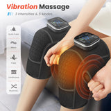 COMFIER Cordless Knee Massager with Heat, Knee Heating Pad for Knee Pain, Heated Knee Brace with Vibration, Electric Knee Support Sleeve, Graphene Heating Knee Warmer, Fsa Hsa Eligible(Pair Pack)