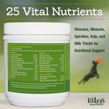 Riley's Multi-Essentials Multivitamin for Dogs - Vitamins, Minerals, Spirulina, Kelp, and Milk Thistle for Nutritional Support - Puppy and Senior Dog Vitamins - 8oz Powder