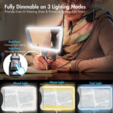 MAGNIPROS Rechargeable Goose-Neck Page Magnifier with 3 Color Light Modes | 4X & 6X Interchangeable Lenses | Hands Free Magnifying Glass with Light for Reading Fine Print, Low Vision & Seniors