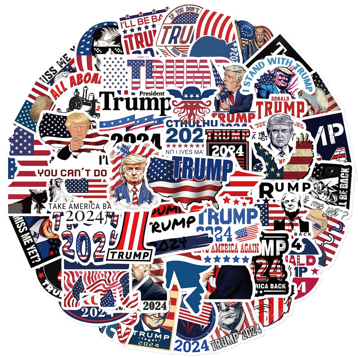 50Pcs Donald Trump Stickers, Trump 2024 Stickers, Funny USA Presidenti