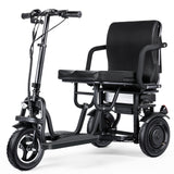 TopMate ES10 3 Wheel Electric Scooter Lightweight Folding Powered Mobility Scooter for Adult Seniors with Ergonomic Seat and Removable Battery, 350W Motor & 20Mi Long Range E-Trike with Basket - Black