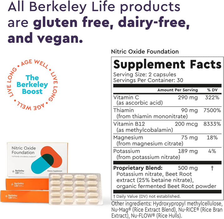 BERKELEY Life NITRIC OXIDE FOUNDATION Supplement 60 Capsule