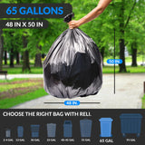 Reli. SuperValue 65 Gallon Trash Bags | 120 Count | Made in USA | Heavy Duty | Bulk | Black Multi-Use Garbage Bags