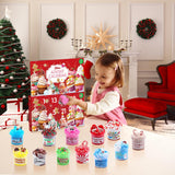 Slime Advent Calendar 2024 - Christmas Countdown Calendars 24 Days of Surprises with Different Texture Fluffy Slime Kit Funny Gifts Toy for Toddler Kids Teens Girls 4 5 6 7 8 9 10 11 12 Year Old