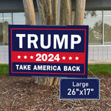 Large Trump 2024 Yard Sign Double-Sided Fade-Resistant Perfect for Lawn Street Campaign Rally - 26" x 17"