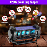 LEMYZO Solar Bug Zapper Outdoor, Upgraded Mosquito Zapper with Smart Light Sensor, 4000mAh Rechargeable Cordless Mosquito Killer with LED Lamp, High Powered Fly Trap for Patio, Backyard, Home,Camping