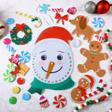 Shappy 56 Pcs Christmas DIY Felt Gingerbread House for Toddlers Kids 3.8 ft Wall Felt Ornament Kits Felt Craft Include Snowman Advent Calendar and 35 Detachable Kits Xmas Gifts Hanging Party Supplies