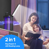 Bug Zapper + Mosquito Repellent Spray - Solar Powered Insect Zapper with 4200V UV Light and Reading Lamp + 32 oz Mosquito Killer for 5000 sq ft