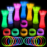 JICUICUI Ultra Halloween Bright Glow Sticks - 500 Party Pack with Connectors for Christmas, Neon Birthday and Holidays - Multicolor 8" Glow Sticks Necklaces Bulk