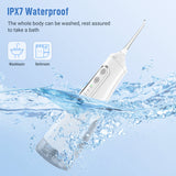 Cordless Water Flosser Teeth Cleaner Dental Oral Irrigator Picks Portable and Rechargeable 310ml Water Tank IPX7 Water Proof for Home and Travel Infiwarden (White)