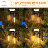 GPATIO 100FT Outdoor String Lights IP65 Waterproof, 2200K Warm White, Decor for Patio, Backyard, Gazebo, Garden, Outside, Cafe, Party, Christmas.