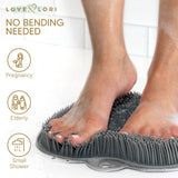 Love, Lori Shower Foot Scrubber Mat & Foot Cleaner - Silicone Foot Scrubber in Shower to Improve Circulation, Soothe Achy Feet for Men & Women, Great Foot Care – X-Large (Grey)