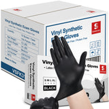 Schneider Black Vinyl Exam Gloves, 4mil, Disposable Gloves Latex-Free, Plastic Gloves for Medical, Cooking, Cleaning, and Food Prep, Surgical Gloves, Powder-Free, Non-Sterile, 1000-ct Case (Small)