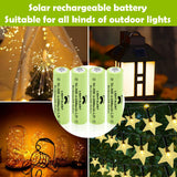 Lightalent Ni-MH AA Rechargeable Batteries, Double A High Capacity 1.2V Pre-Charged for Garden Landscaping Outdoor Solar Lights, String Lights, Pathway Lights (AA-800mAh-12pack)