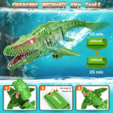 KIEAHCEY 2.4GHz Remote Control Mosasaurus Dinosaur Swimming Pool High Simulation Toys, RC Boat Lake Bathroom 8-12 Years Boys Girls Christmas Halloween Tricky Birthday Gift